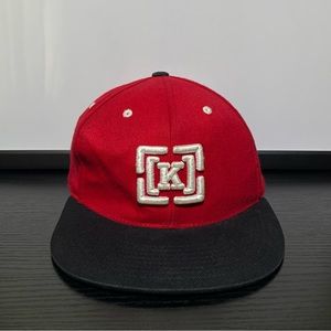 Flexfit Custom Fitted Red and Black Letter K KR3W Hat Cap